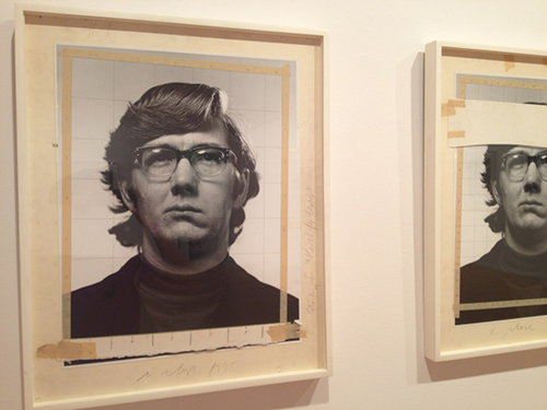 Chuck Close, Study for “Keith”/4 times, 1975 (detail). Four gelatin silver prints with ink, graphite and tape mounted to foam core. 24 1/8? x 19 5/8?.