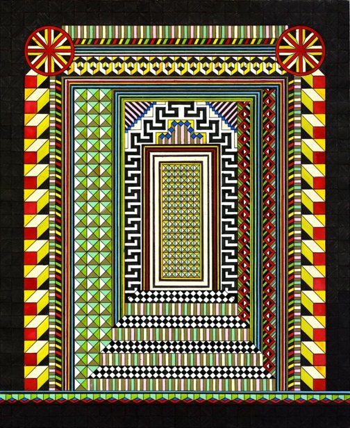 Edie Fake, Gateway (for Mark Aguhar) (Palace Door - calloutqueen), ballpoint pen, ink and gouache on paper, 2012