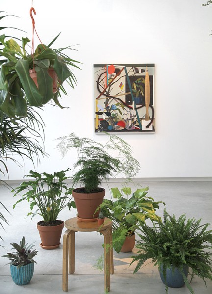 Plants hanging out & looking at a picture of plants at the A.L.I.C.E. gallery.