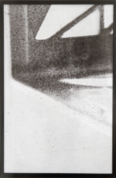 Steffani Jemison. "Untitled (Projection)." 2012. Inkjet print on acetate, gesso, hardware on panel. Image retrieve on Jemison's website at: http://www.steffanijemison.com/index.php?/untitled-projections/